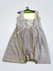 Waldschutz Checkered Lace-Up Midi Dress