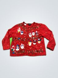 Designers Originals Red Holiday Cardigan Sweater