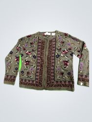 Jones New York Floral Knit Cardigan