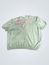 Alfred Dunner Floral Knit Sweater