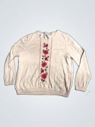 Alfred Dunner Embroidered Knit Sweater