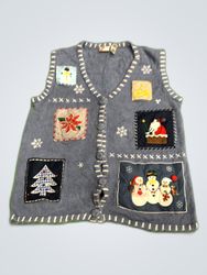 H&M Blue Knit Christmas Vest