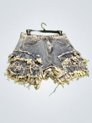 Zara Ruffled Denim Shorts