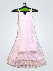 White Black Sleeveless Knit Mini Dress