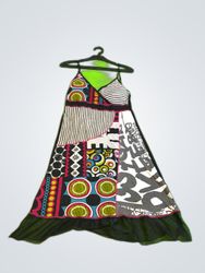 Kwoman Multicolored Printed Party Dress