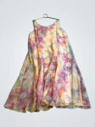 Cottage Abstract Print Maxi Dress