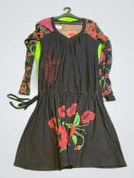 Desigual Floral Print Long Sleeve Dress