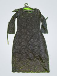 Guess Black Lace Off-Shoulder Dress