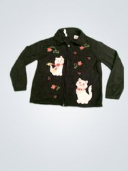 Alaïa Petite Black Embroidered Zip-Up Jacket