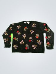 Talbots Floral Embroidered Sweater