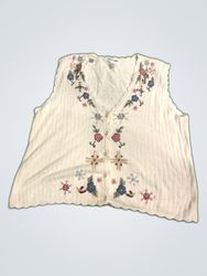 Alfred Dunner Embroidered Sleeveless Top