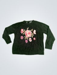 Black Floral Sweater
