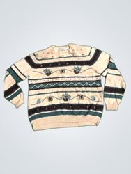 Alfred Dunner Striped Knit Sweater