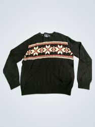American Living Black Snowflake Sweater