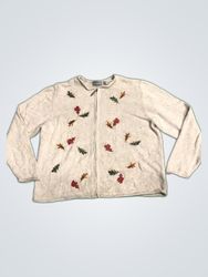 Croft & Barrow Embroidered Knit Cardigan