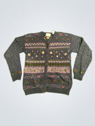 Northern Reflections Floral Embroidered Knit Cardi..
