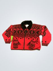 Elana Carrello Red Knit Cardigan
