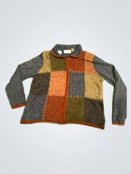 Alfred Dunner Patchwork Knit Cardigan