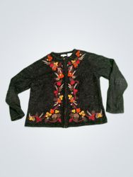 Croft & Barrow Embroidered Knit Cardigan