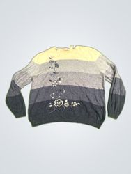 Alfred Dunner Striped Knit Sweater