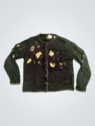 Christopher & Banks Embroidered Knit Cardigan