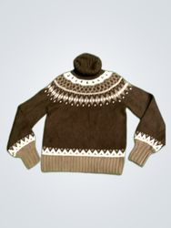 St. John's Bay Brown Fair Isle Knit Sweater