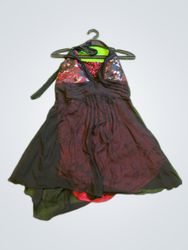 LOVE Black Floral Strapless Dress