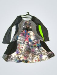 Unbranded Multicolor Abstract Print Long Sleeve Dr..