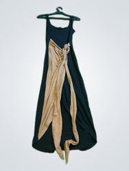 Zara Black Satin Wrap Maxi Dress
