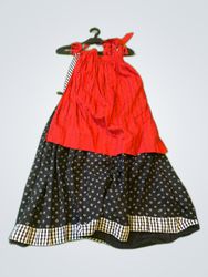 Marjo Red and Black Smocked Mini Dress