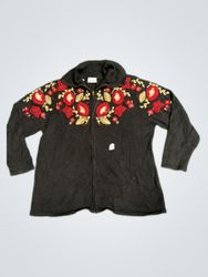Fashion Bug Embroidered Black Knit Cardigan