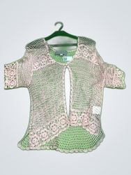 Carol Anderson Pink Lace Knit Cardigan