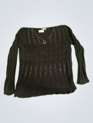 Handede Black Embellished Knit Sweater
