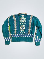Robert Scott Teal Knitted Turtleneck Sweater