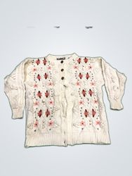 ASAMIA Floral Embroidered Knit Cardigan