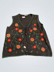 Holiday Editions Embroidered Knit Vest