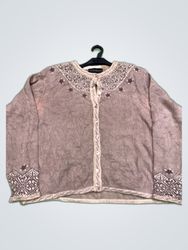 La Madonna Embroidered Knit Cardigan