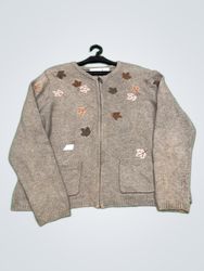 Croft & Barrow Embroidered Knit Cardigan