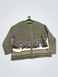 Croft & Barrow Gray Knit Cardigan