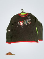 Christopher & Banks Black Holiday Knit Sweater