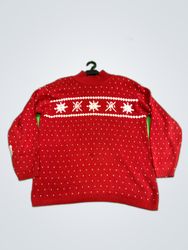 Liz Claiborne Red Snowflake Knit Sweater