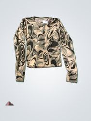 Long-Sleeve Top with Swirl Pattern