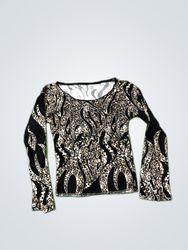 Printed Leopard Long-Sleeve Blouse