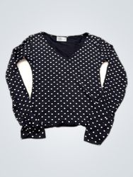 Zara Black Polka Dot V-Neck Blouse