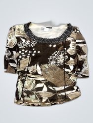 Gerry Weber Printed Beaded Neck Blouse