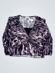 CANDA Collection at CDA Purple Animal Print Top