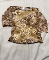 Unbranded Leopard Print Satin Blouse