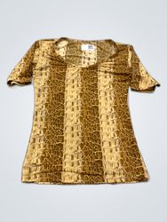 Women's Gold Snakeskin T-Shirt Dress
