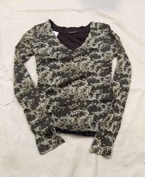 Calvin Klein Gray Floral Long-Sleeve Top