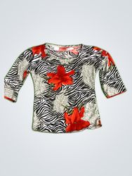 Marie Gabrielle Printed Zebra Blouse